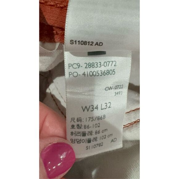 Levi's Men's 512 Rust Straight Jeans Size 34x32 5-Pocket Design - Picture 9 of 10